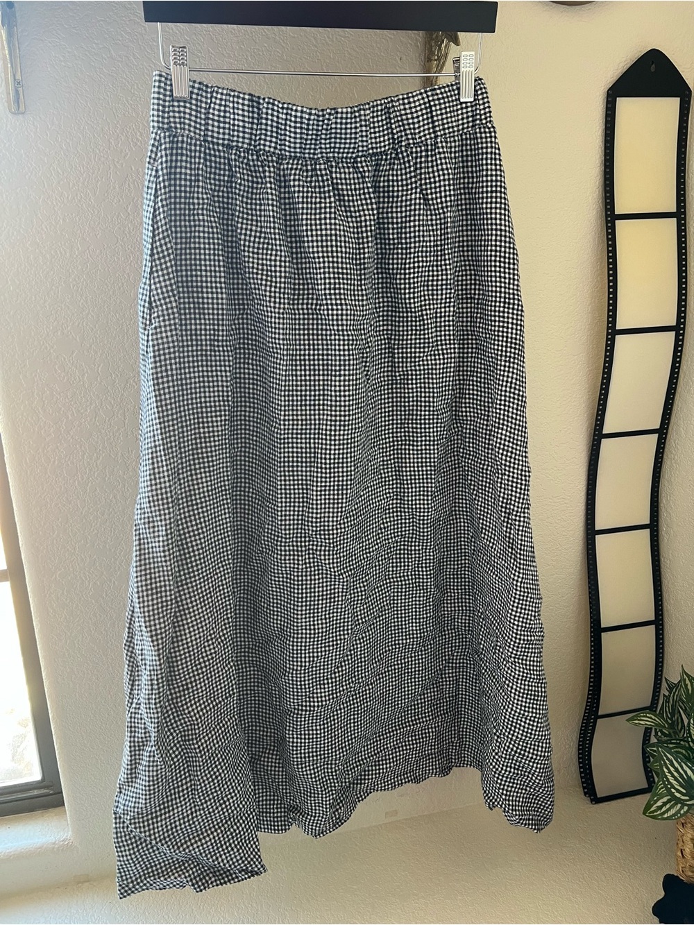 Quince 100% European Linen Maxi Skirt Gingham - Picture 4 of 9